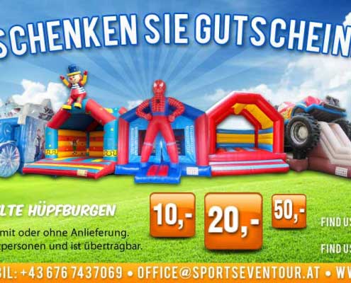 Hüpfburg Gutschein mieten Preis