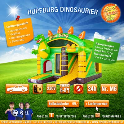 Hüpfburg mieten Dinosaurier