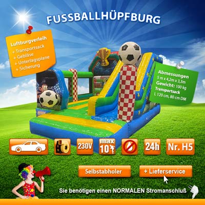 Hüpfburg Fussball mieten