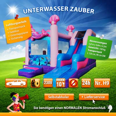 Hüpfburg Unterwasser Zauber