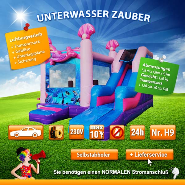 Hüpfburg Unterwasser Zauber